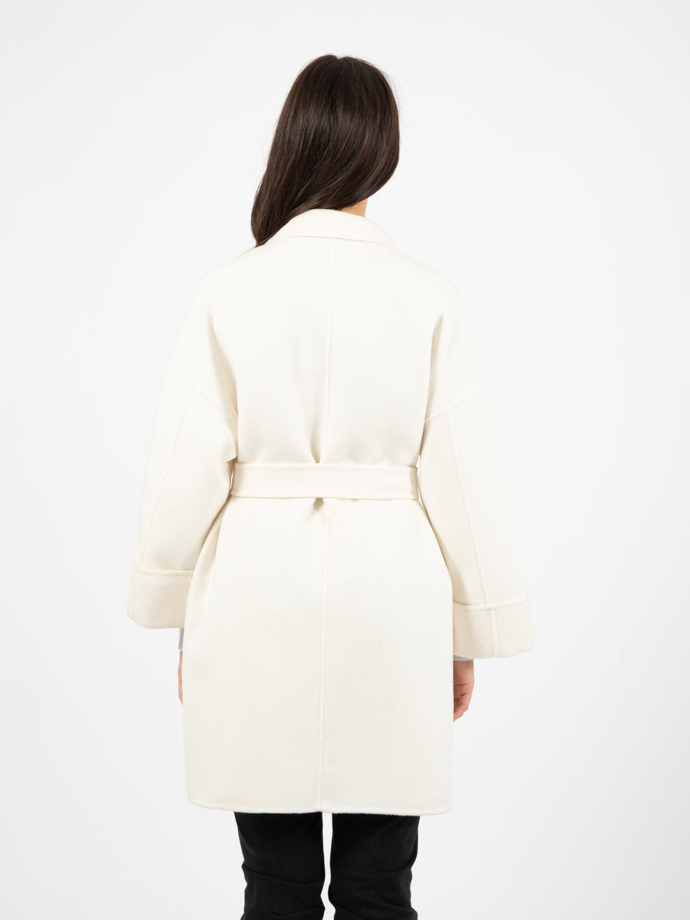 Amber short coat with white sash