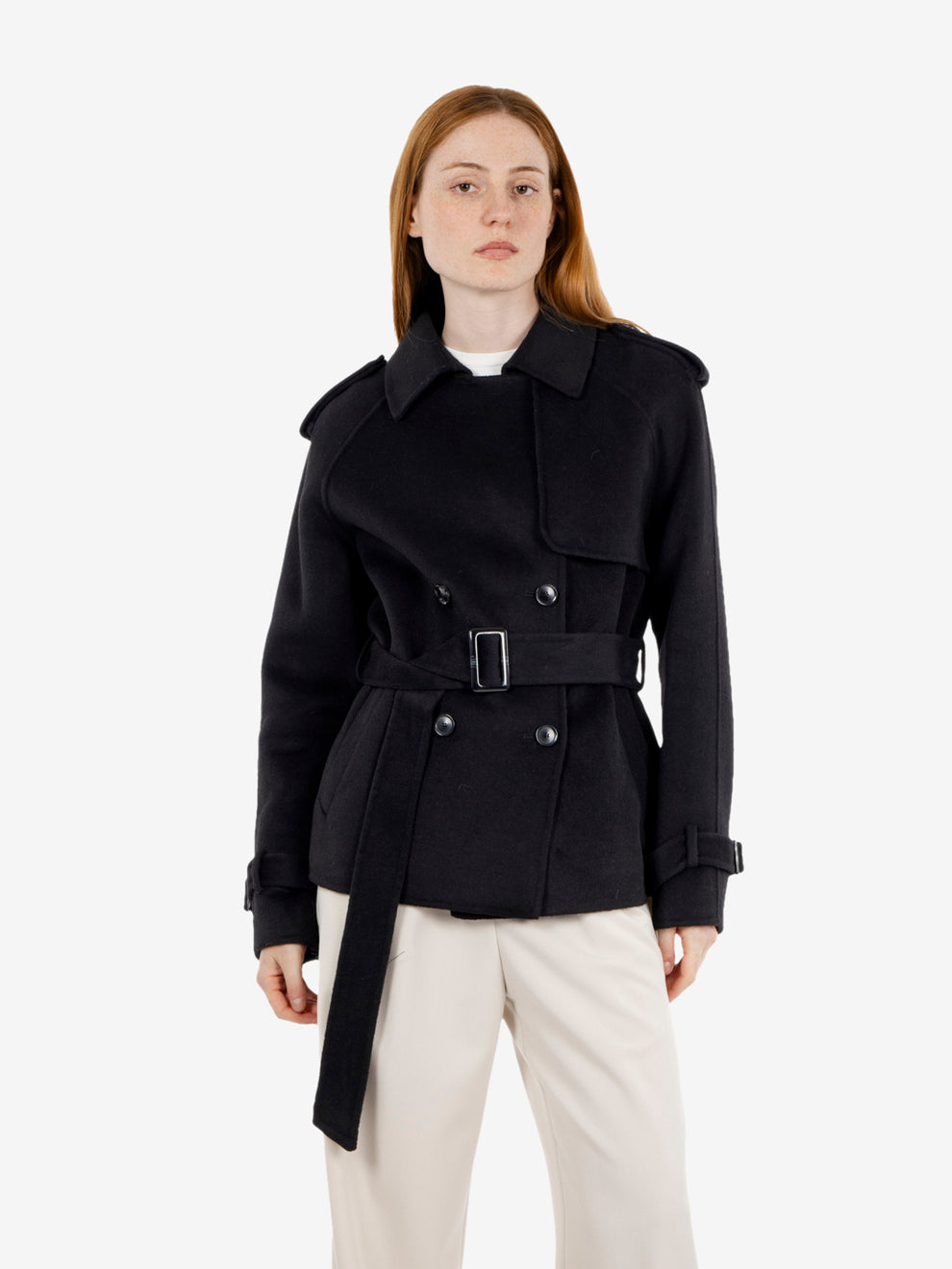 Cappotto corto con fusciacca black