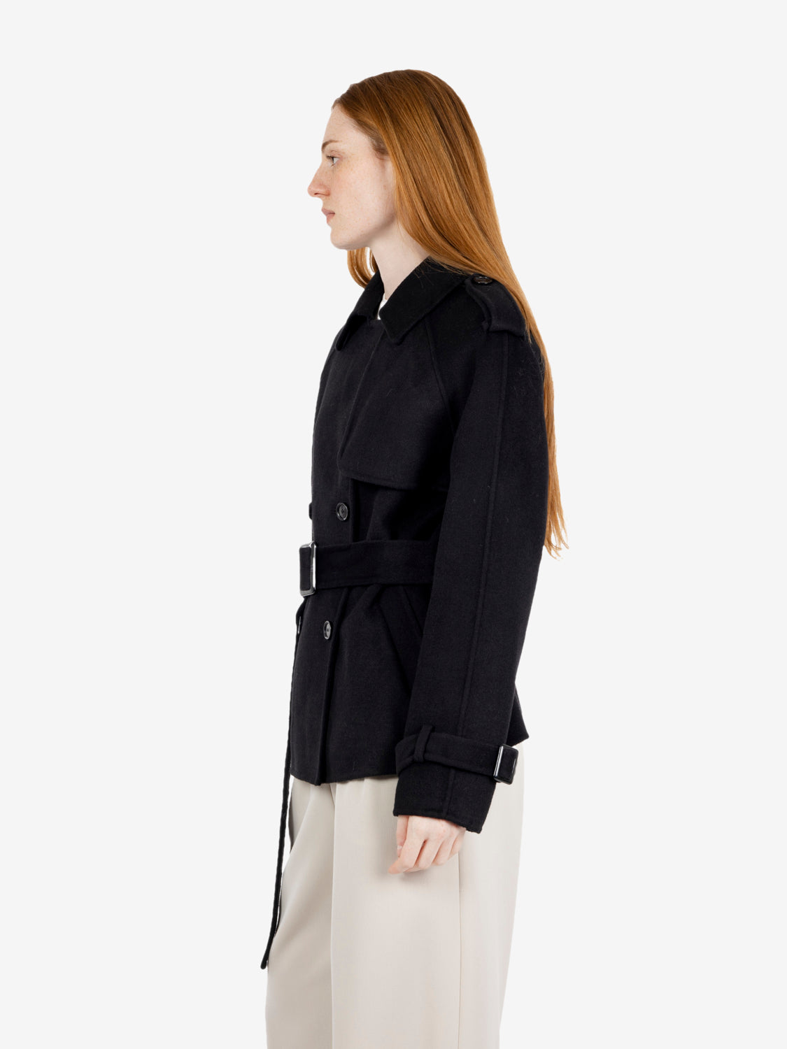 Cappotto corto con fusciacca black