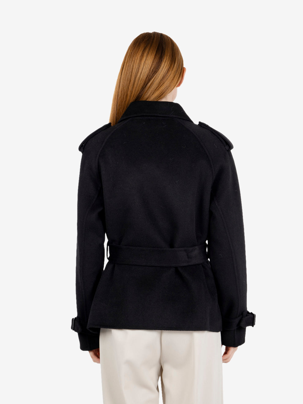 Cappotto corto con fusciacca black