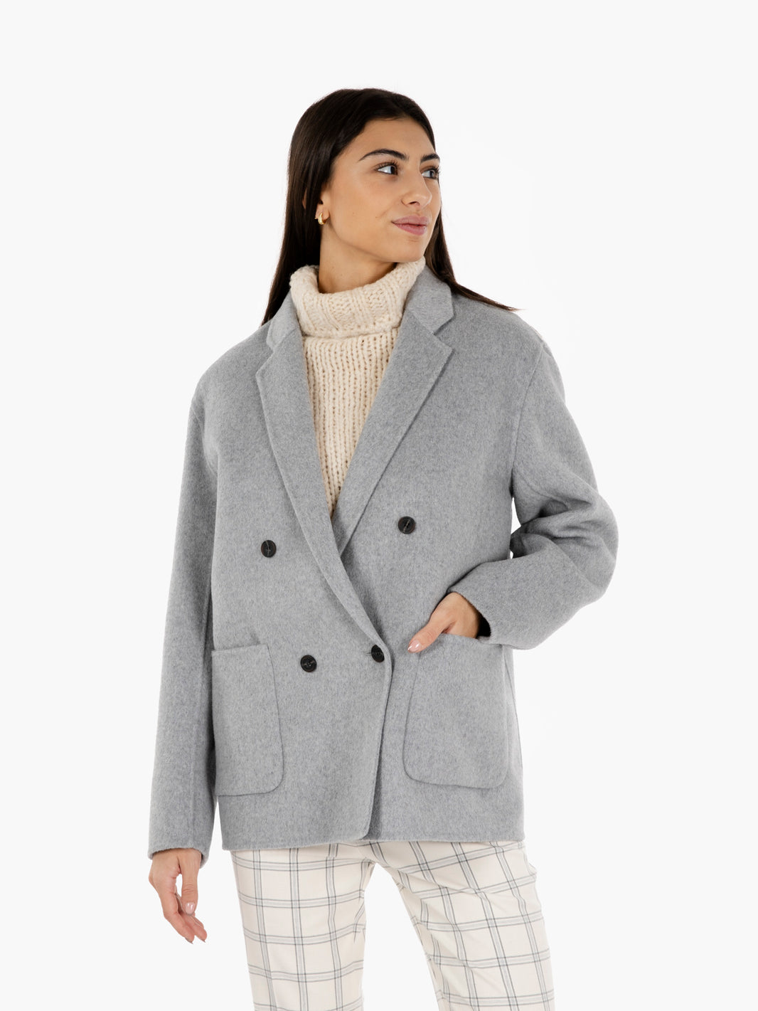 Meryl Grey Short Coat