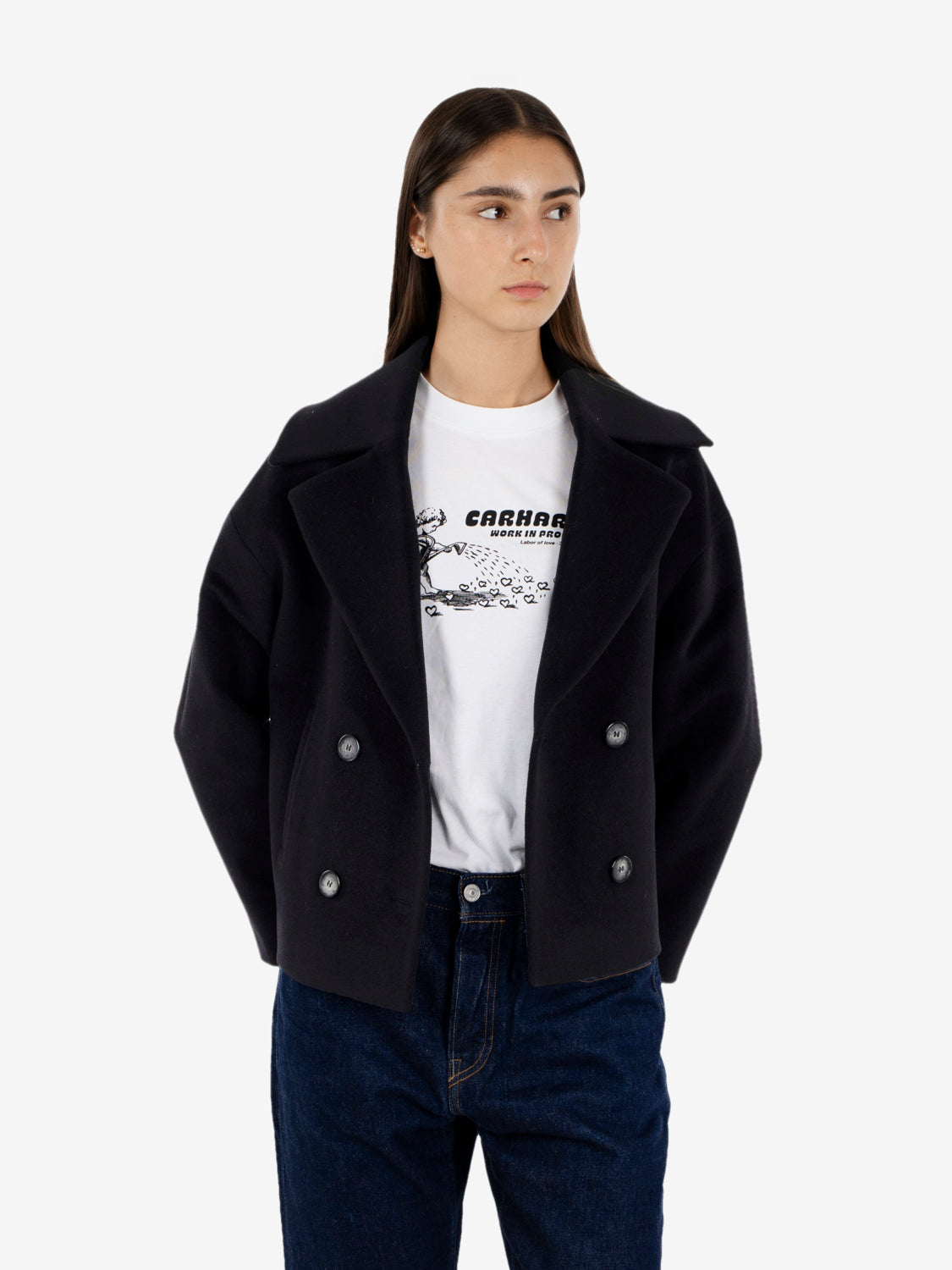 Thea short black coat