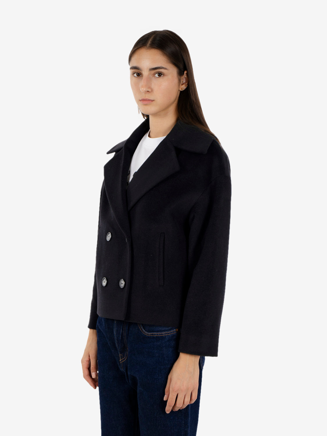 Thea short black coat