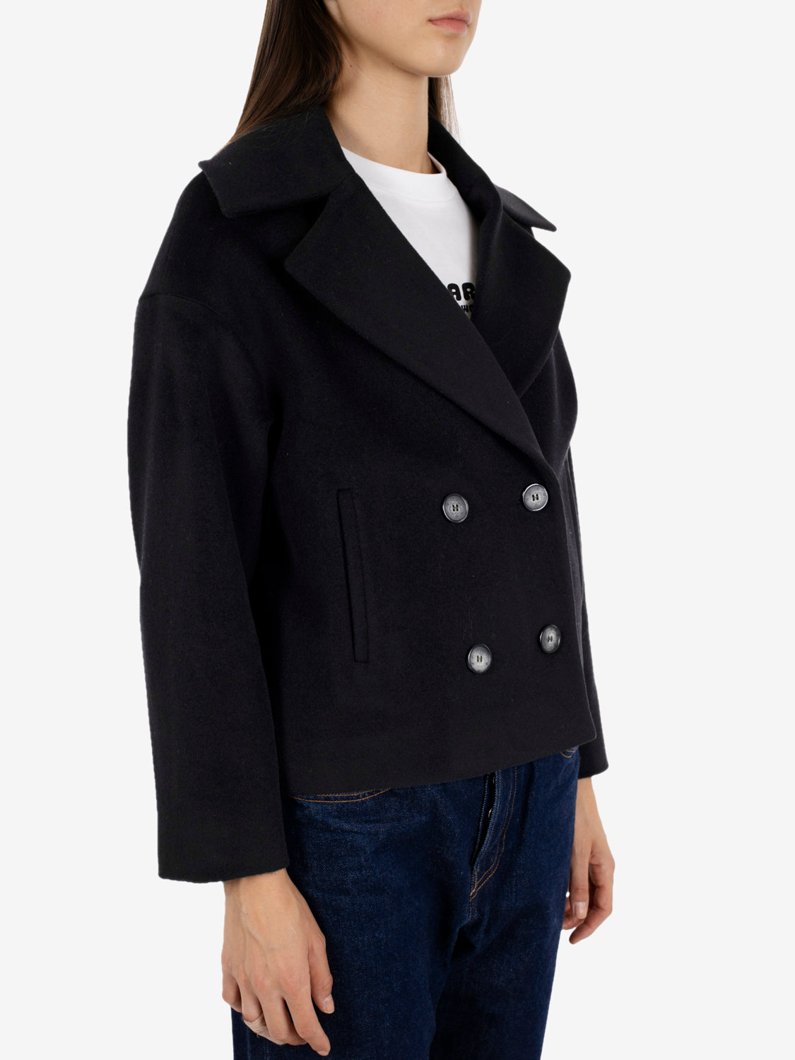 Thea short black coat