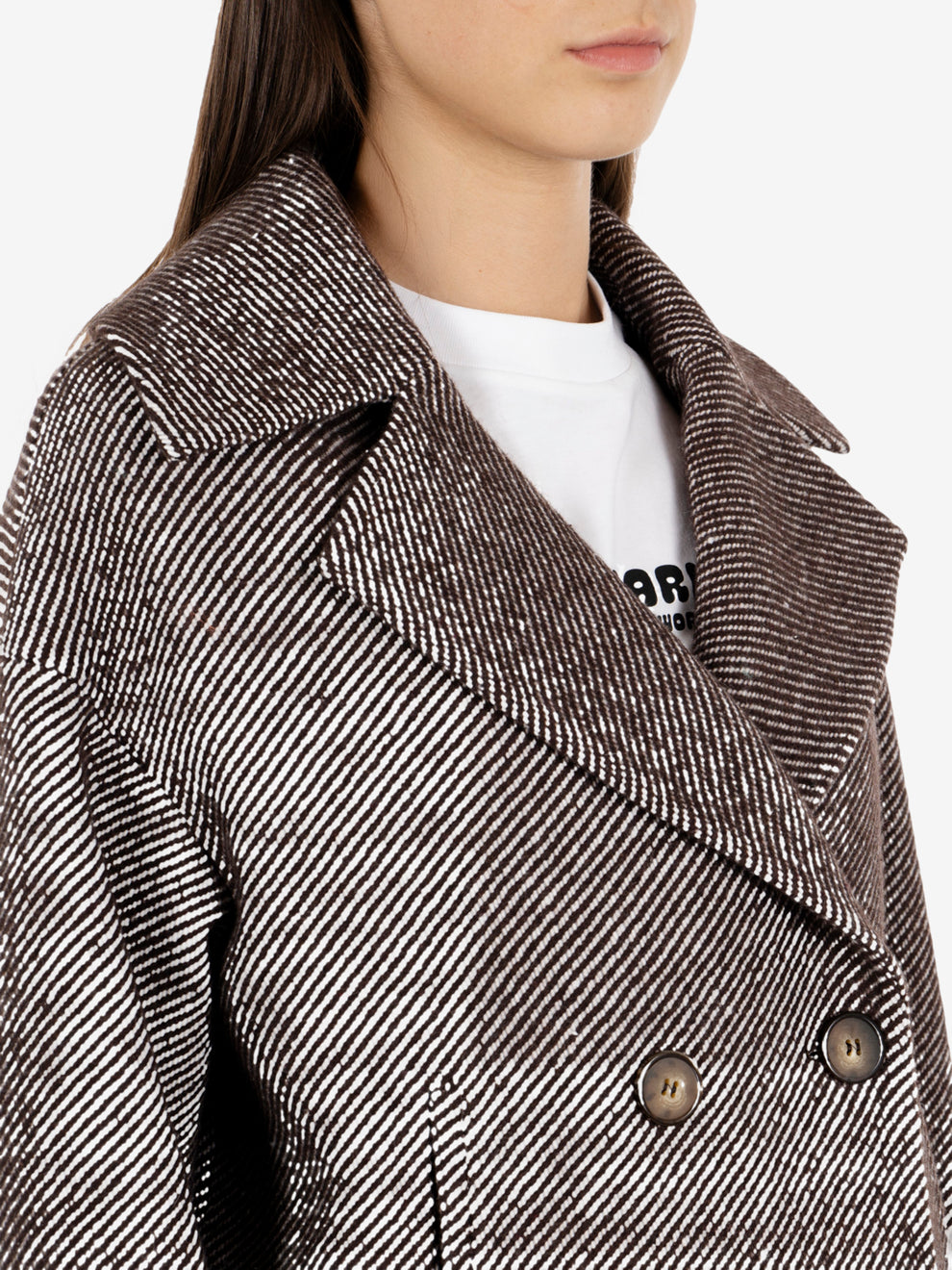 Thea dark herringbone short coat