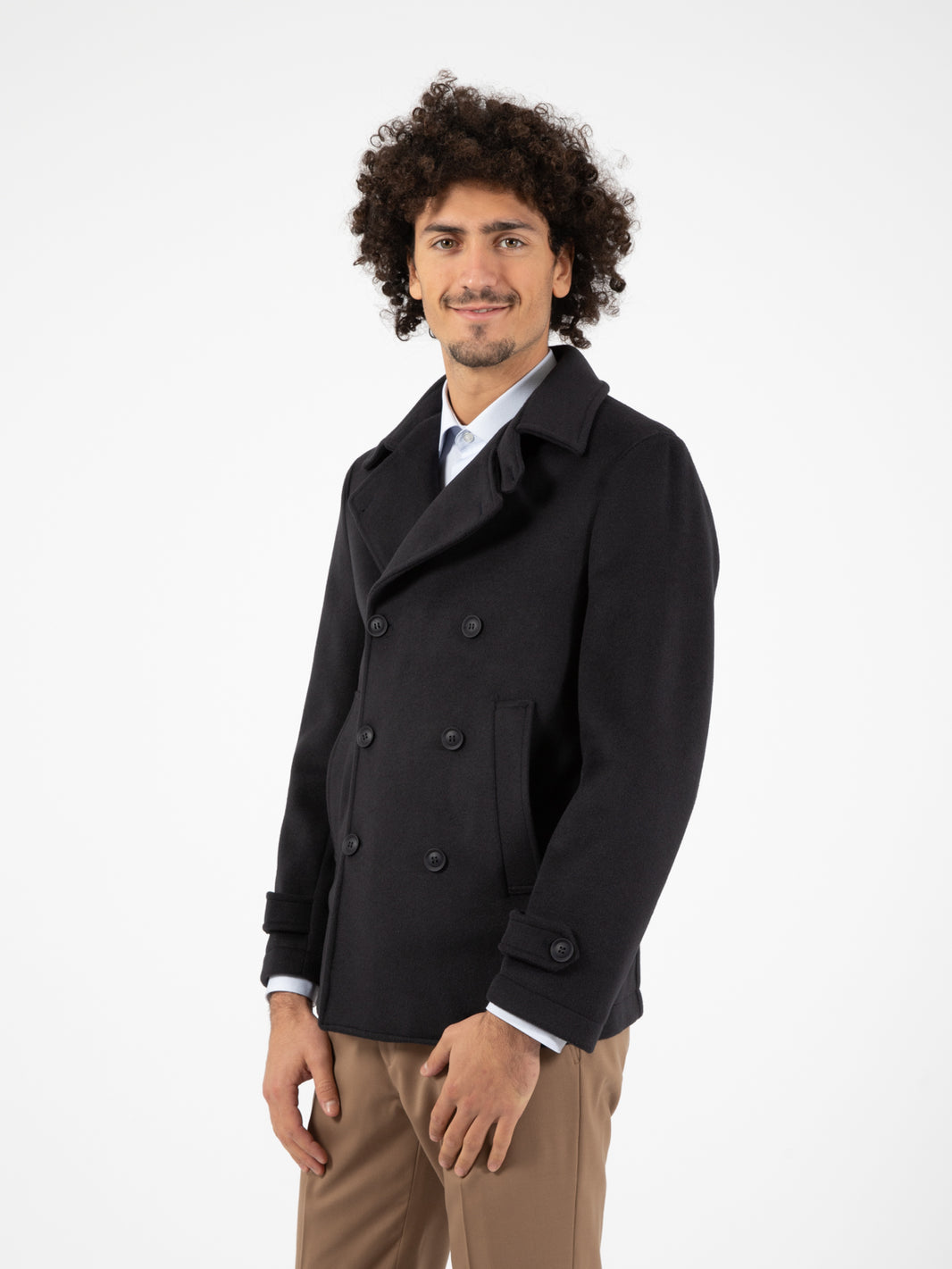 Clive Blue Double Breasted Coat