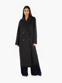 Diane black double-breasted coat
