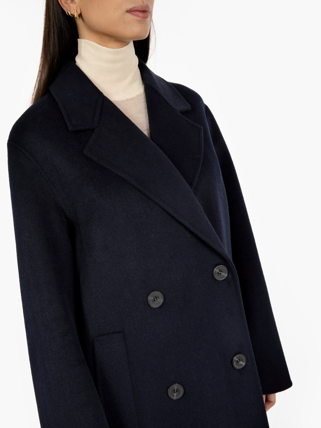 Diane double-breasted coat in blue