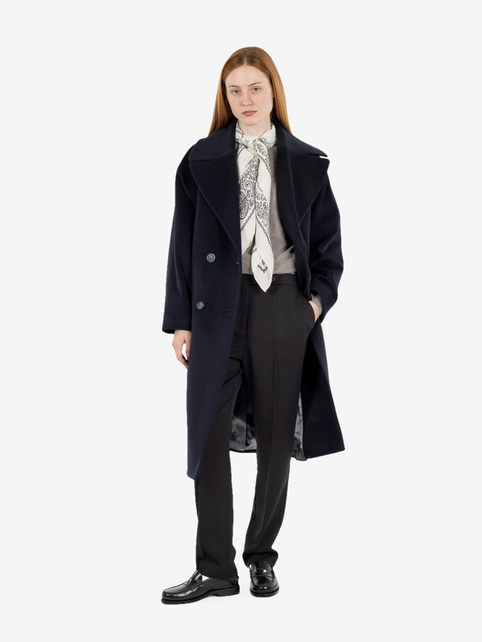 Cappotto doppiopetto over blu