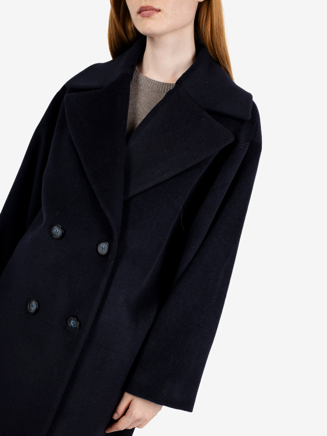 Cappotto doppiopetto over blu