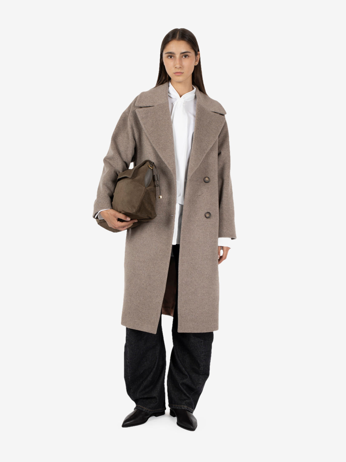 Cappotto doppiopetto over marrone