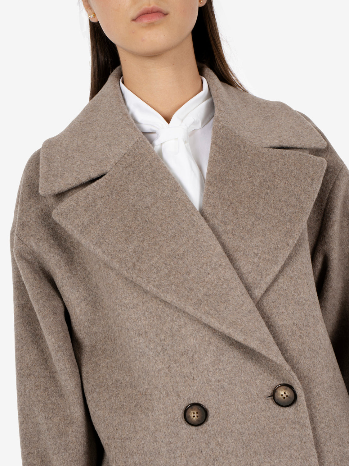 Cappotto doppiopetto over marrone