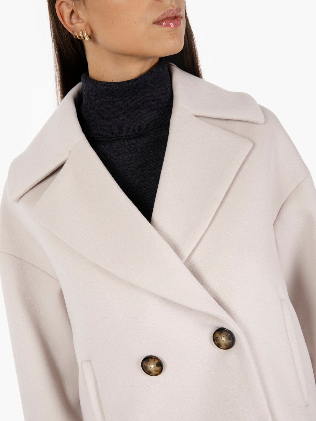 Cappotto Iris Barolo in lana beige
