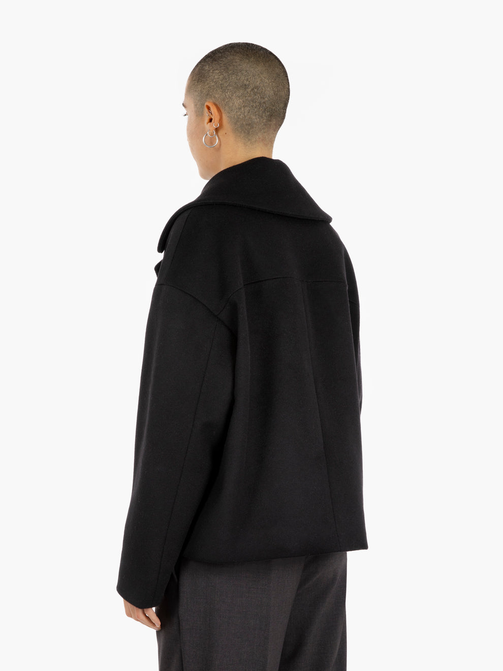 Cappotto Iris Barolo in lana nero