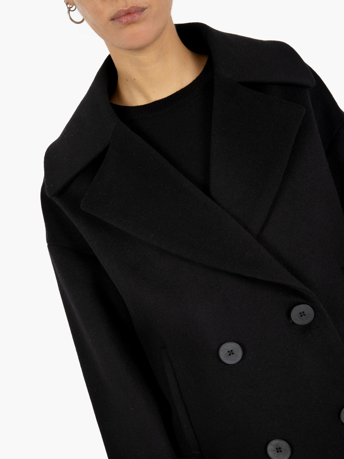 Cappotto Iris Barolo in lana nero