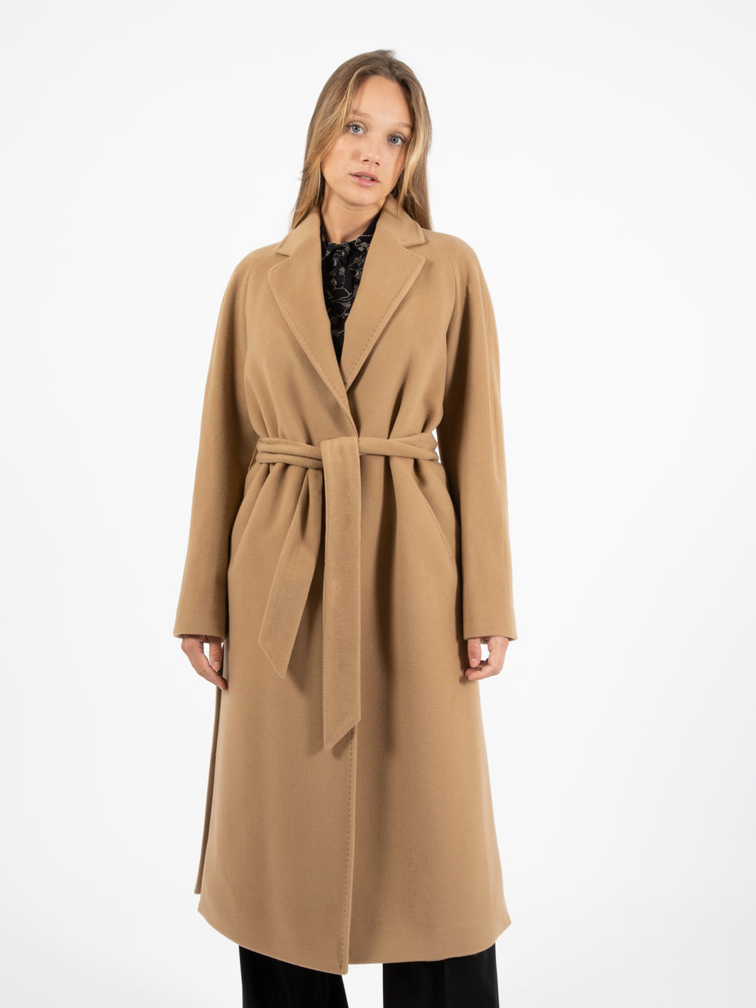 Cappotto lungo Dafne Debora cammello