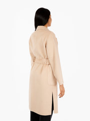 STIMM - Cappotto lungo con cintura beige