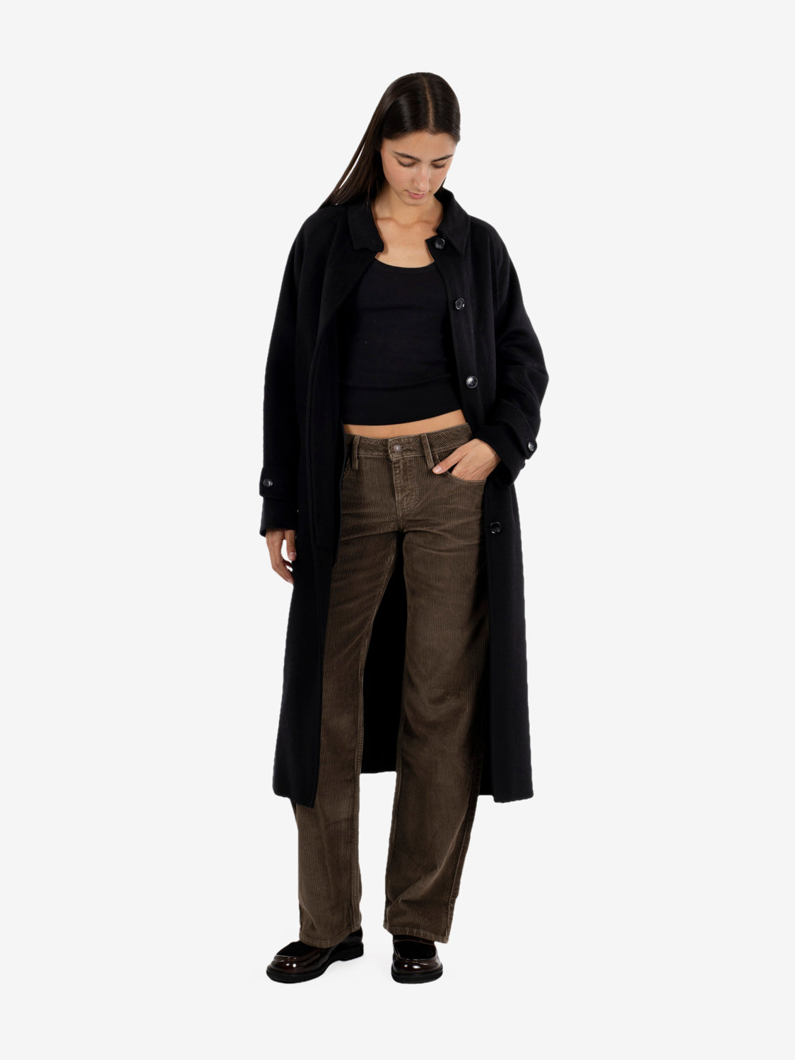 Cappotto lungo con colletto black