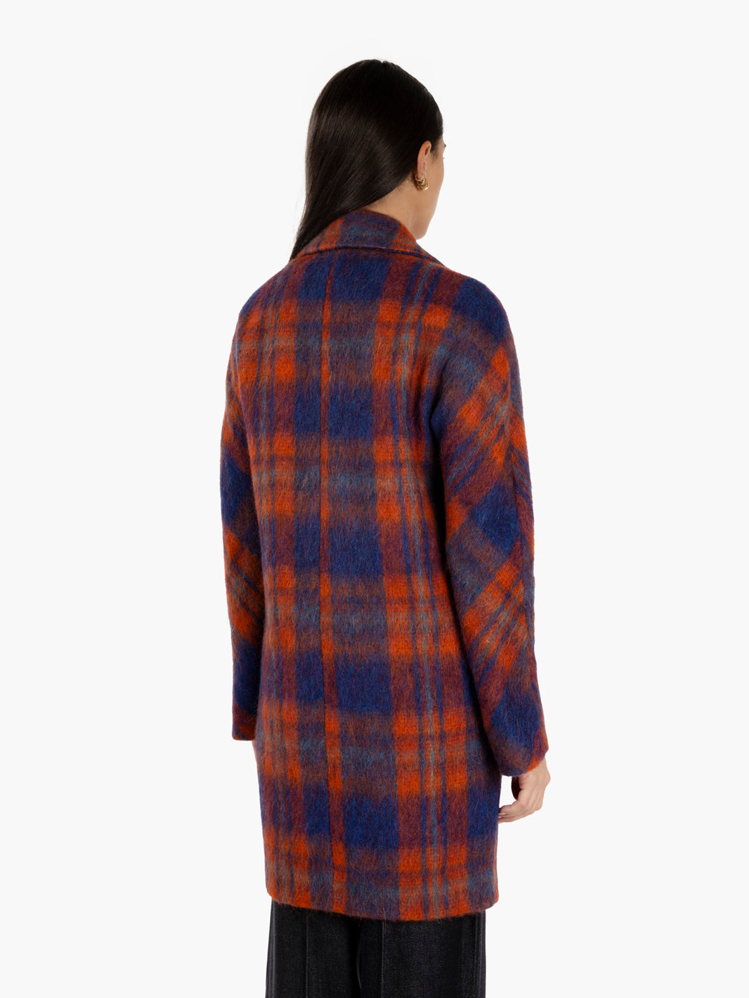 Cappotto Maya Ludovica plaid arancio / blu
