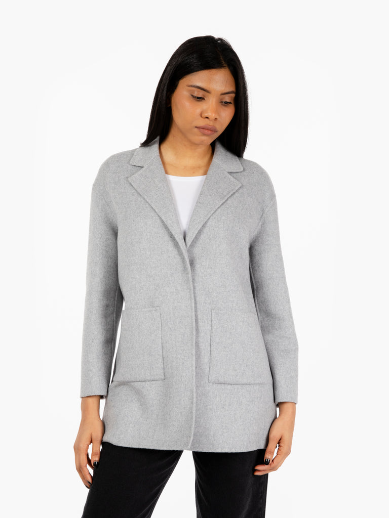 STIMM - Cappotto monopetto Scarlett in lana grigio