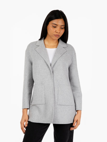 Cappotto monopetto Scarlett in lana grigio