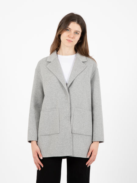 Cappotto monopetto Scarlett in lana grigio
