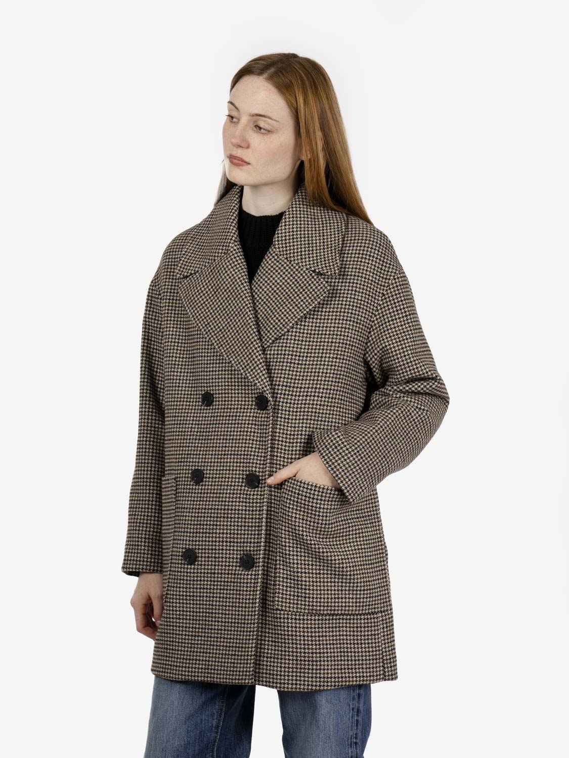 Cappotto pied de poule Kasha