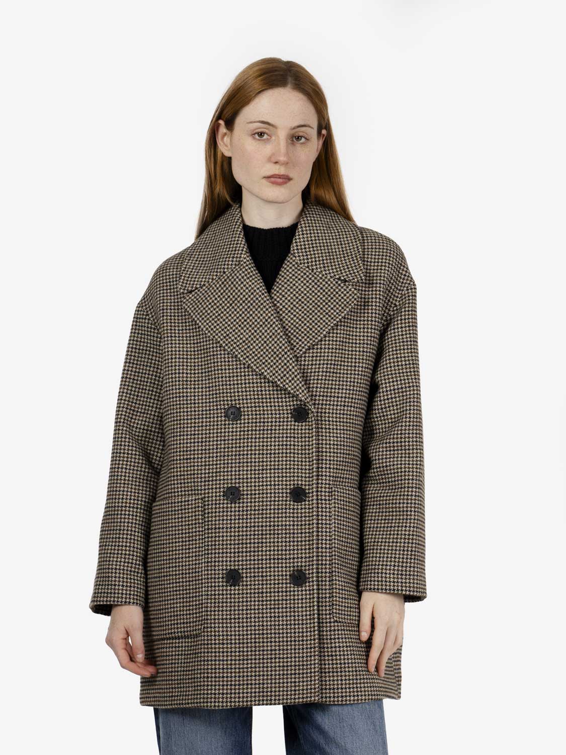 Cappotto pied de poule Kasha
