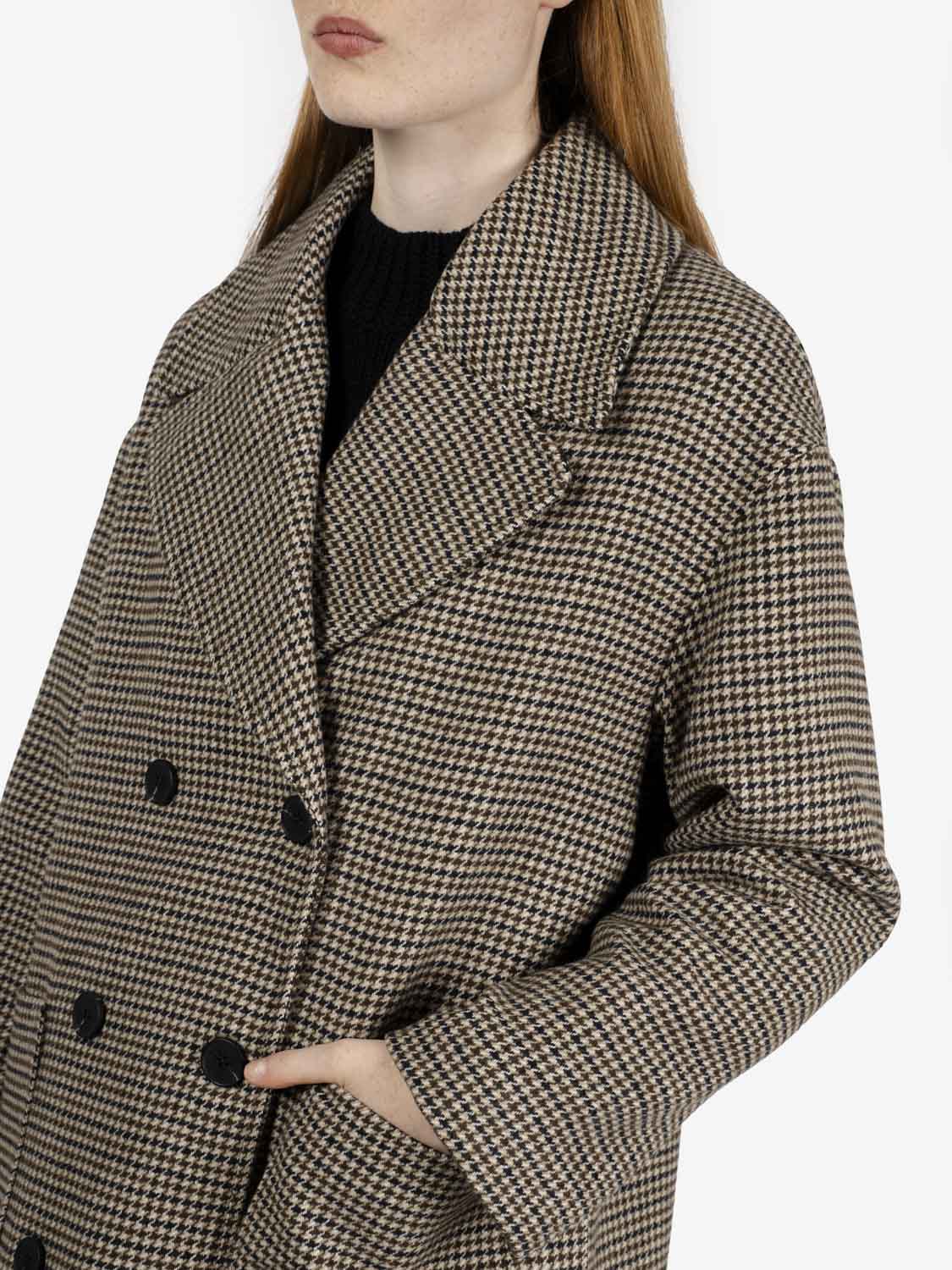 Cappotto pied de poule Kasha