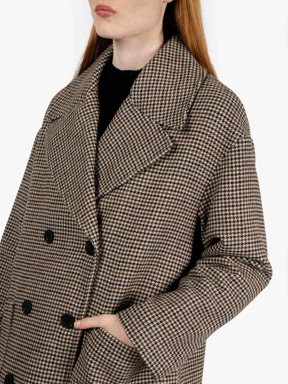 Cappotto pied de poule Kasha