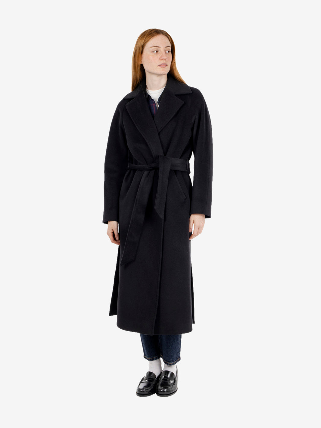 Siri Debora Black Belted Coat