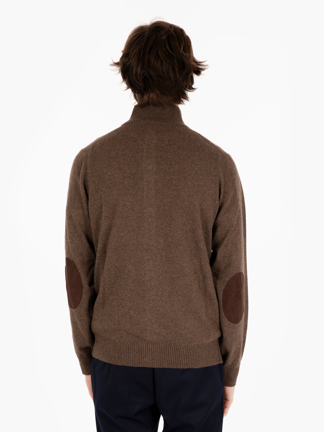 Mink wool blend turtleneck cardigan