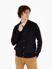 Navy turtleneck cardigan