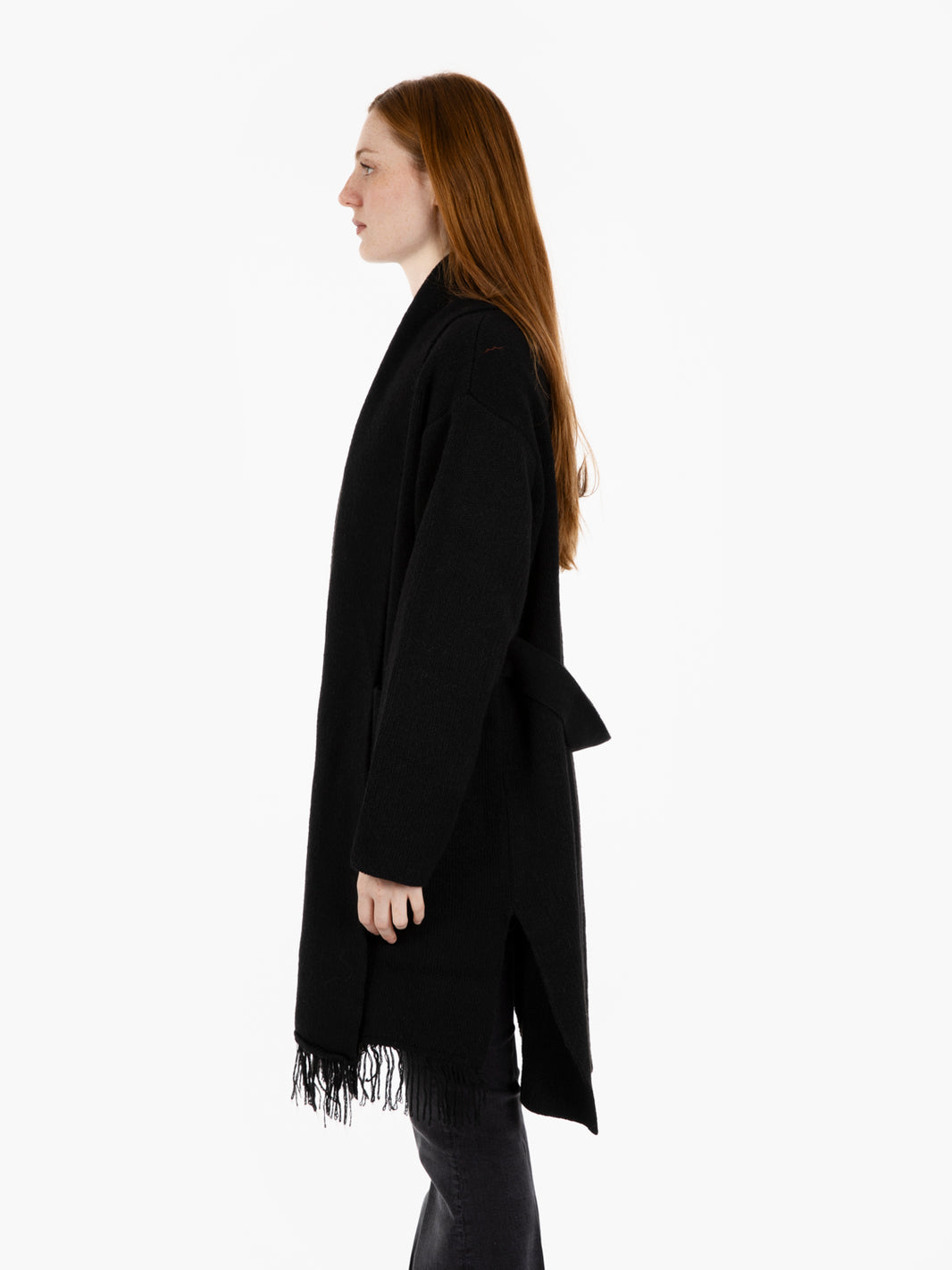Black shawl collar cardigan