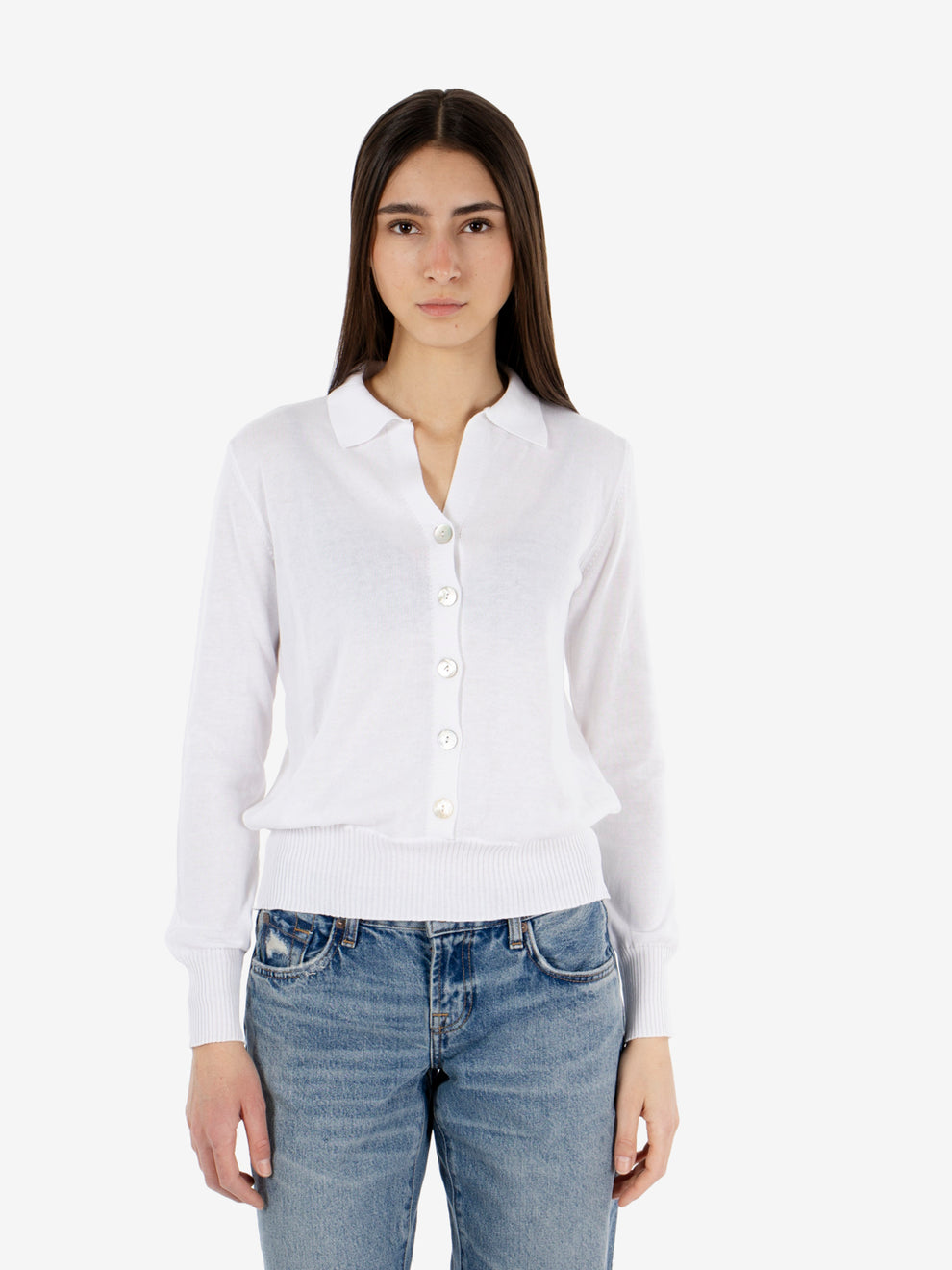 Cardigan con bottoni bianco