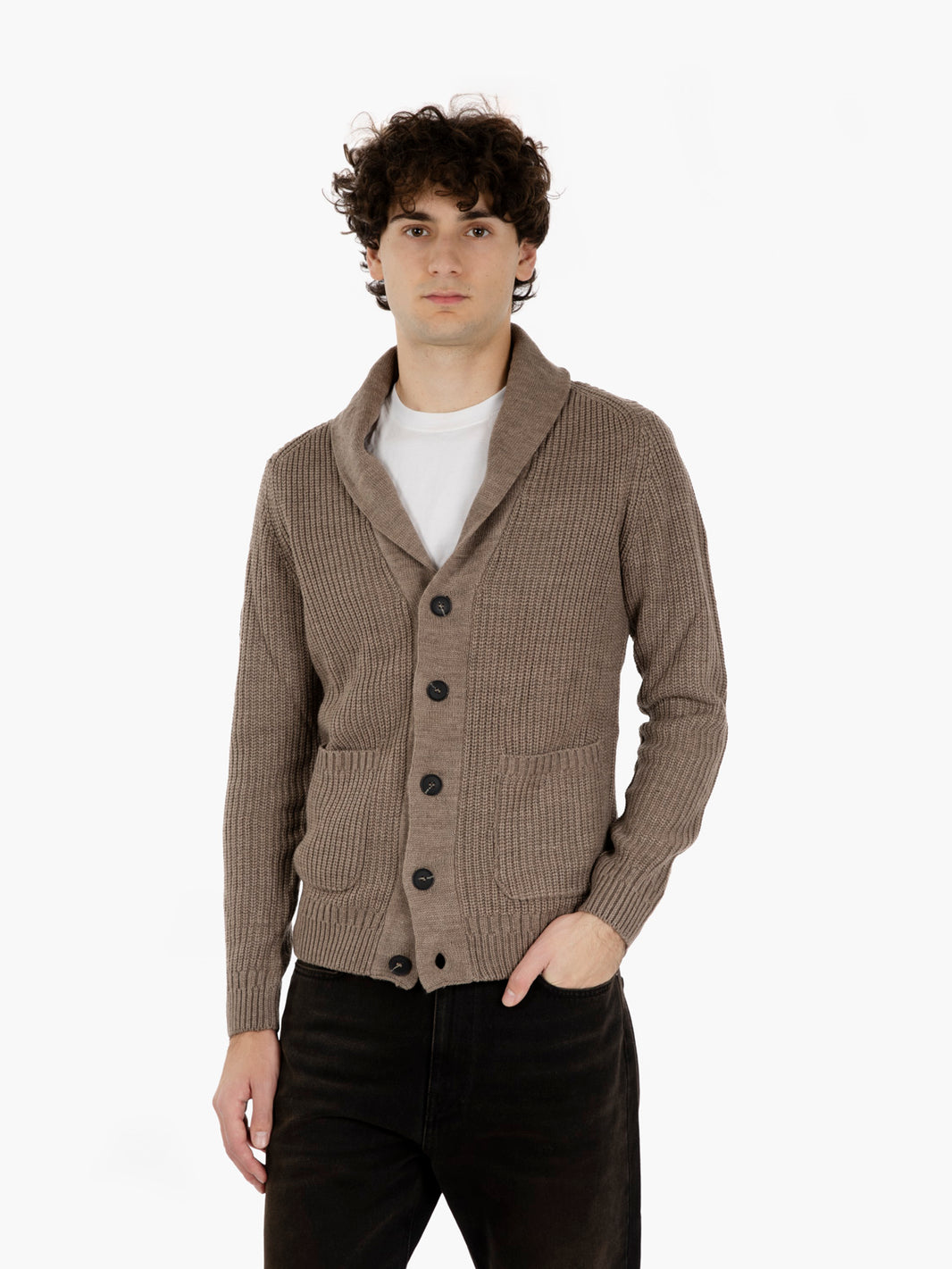 ROPE SHAWL COLLAR SWEATER 4366225_610