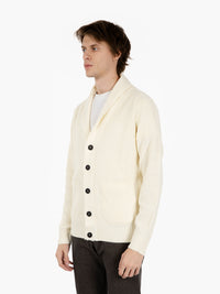 Ecru shawl collar cardigan