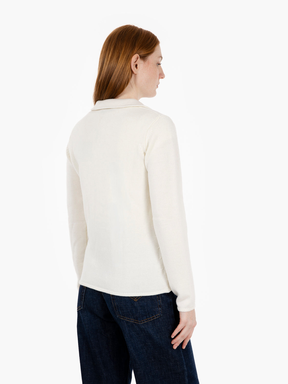 Cardigan with ecru lapels