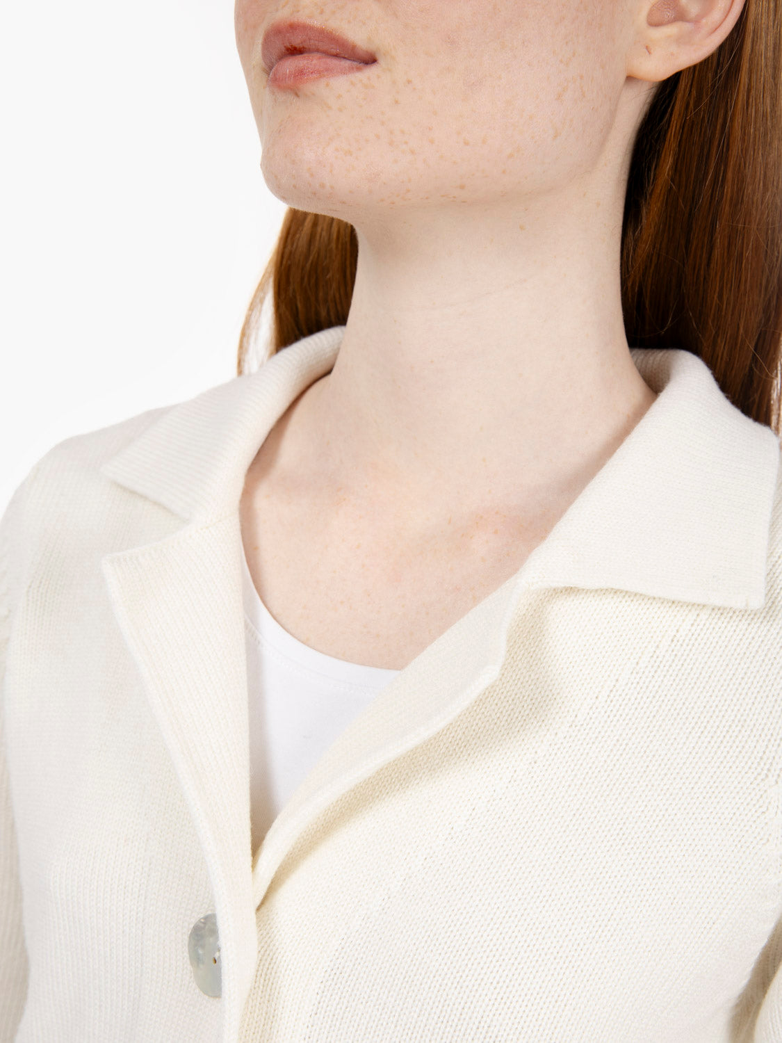 Cardigan with ecru lapels