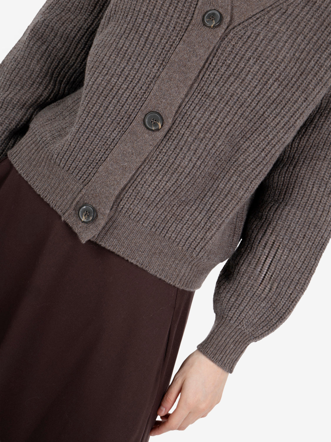 Cardigan crop a coste castoro