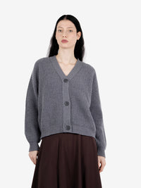 Cardigan crop a coste fumo