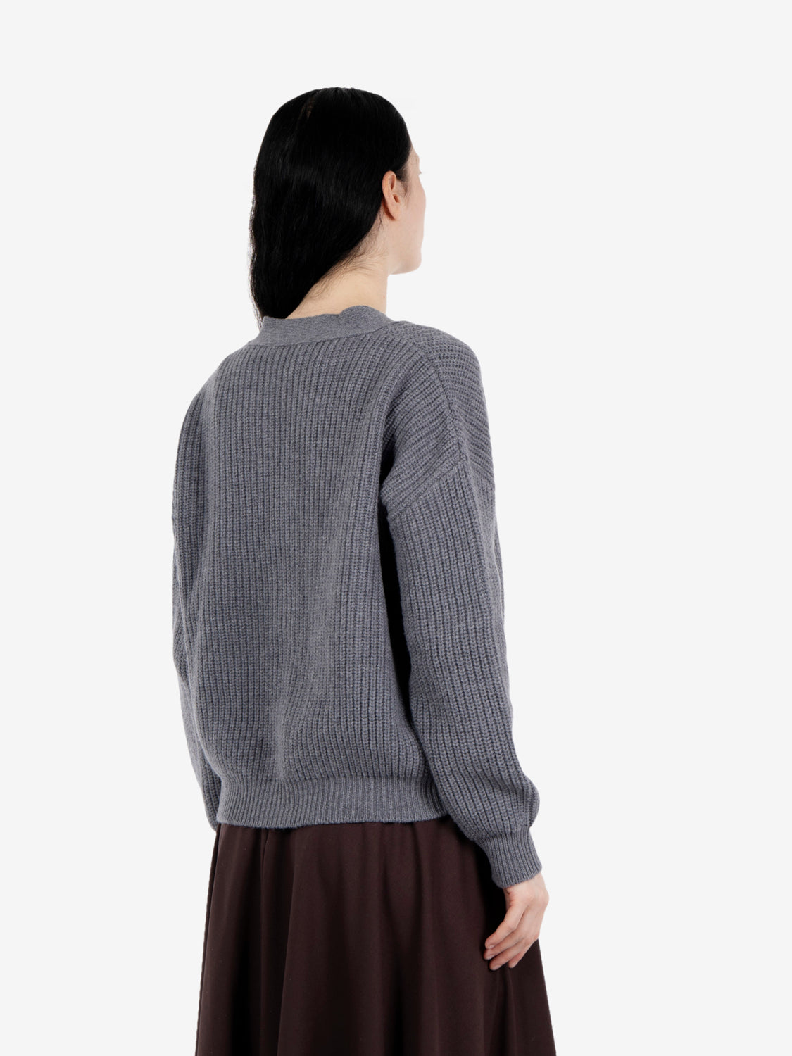 Cardigan crop a coste fumo