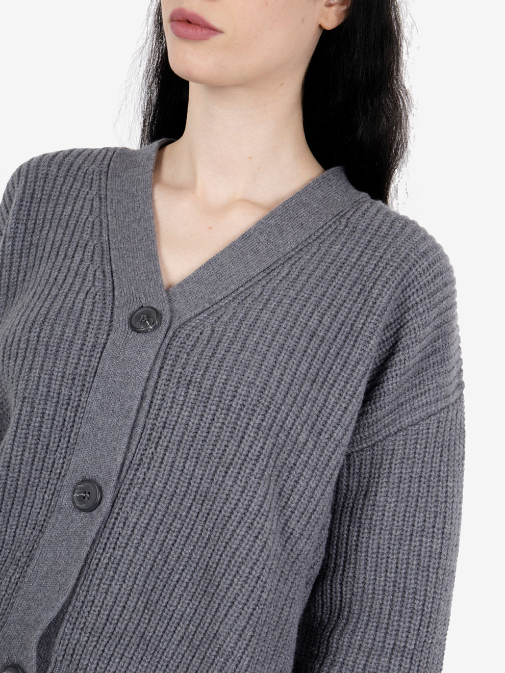 Cardigan crop a coste fumo