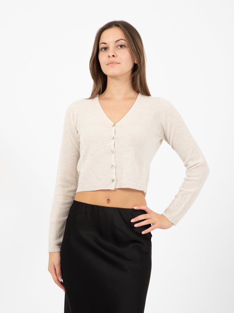 STIMM - Cardigan crop panna