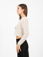 STIMM - Cardigan crop panna