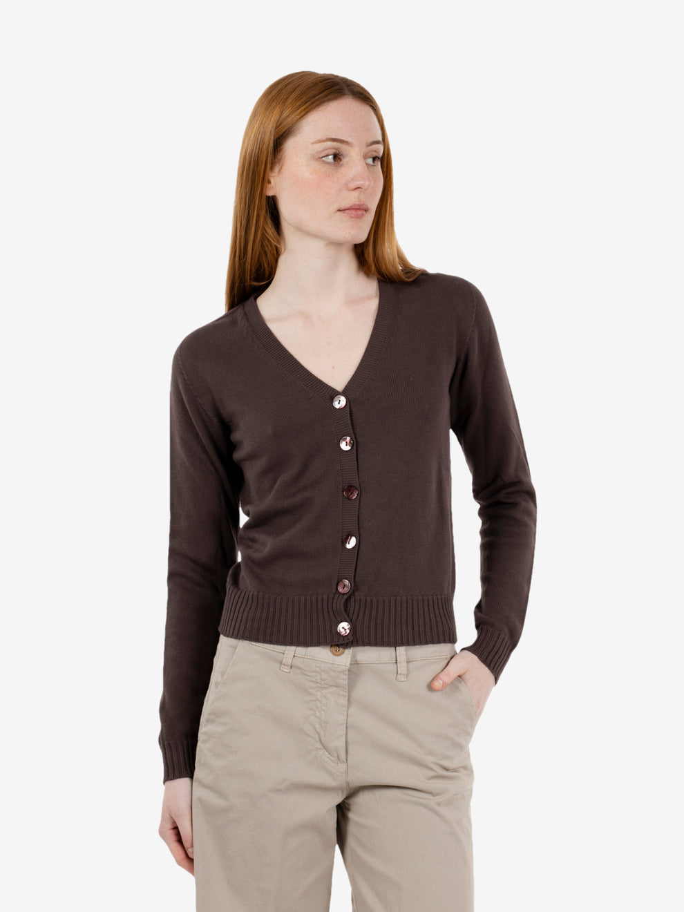 Cardigan cropped moro