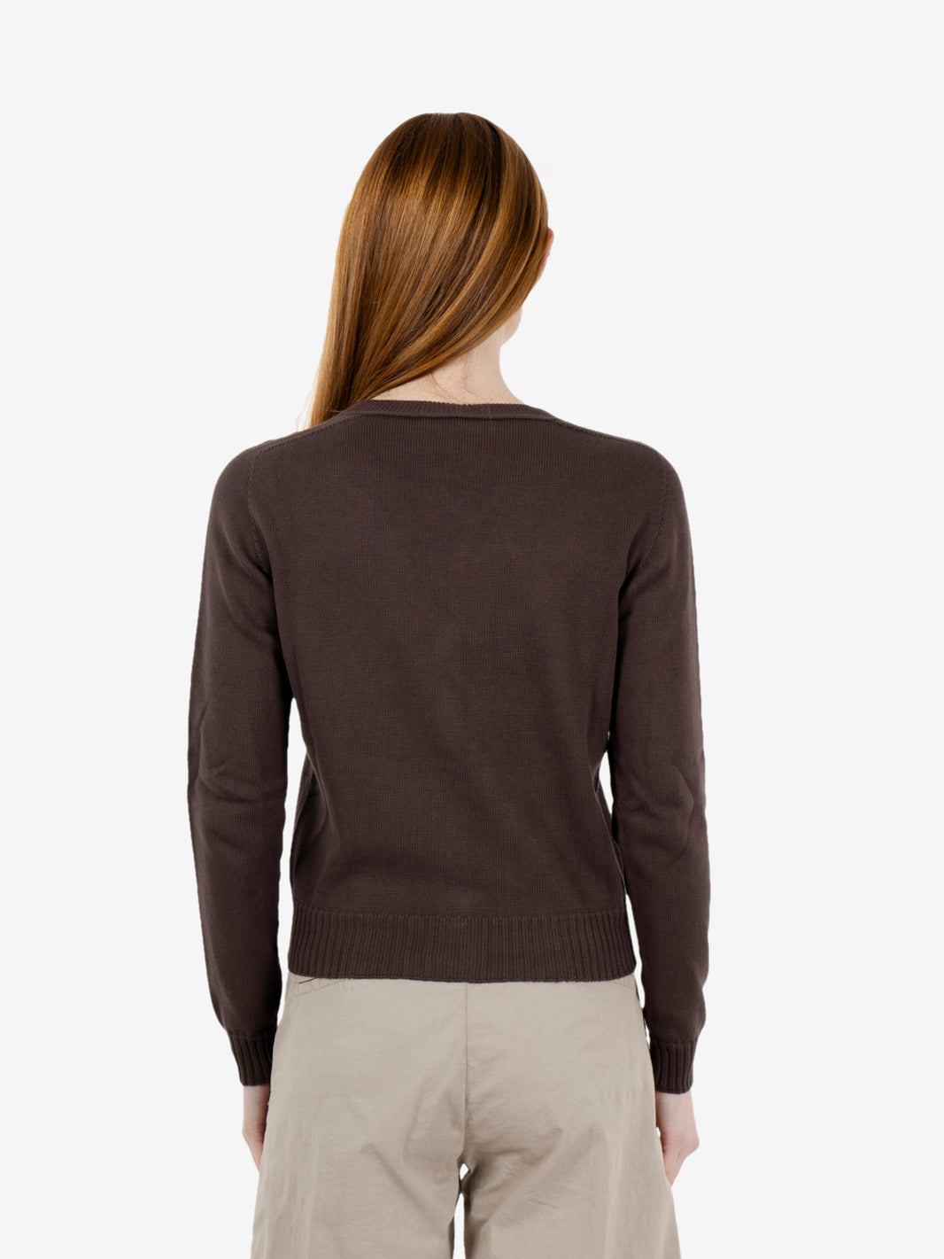 Dark brown cropped cardigan