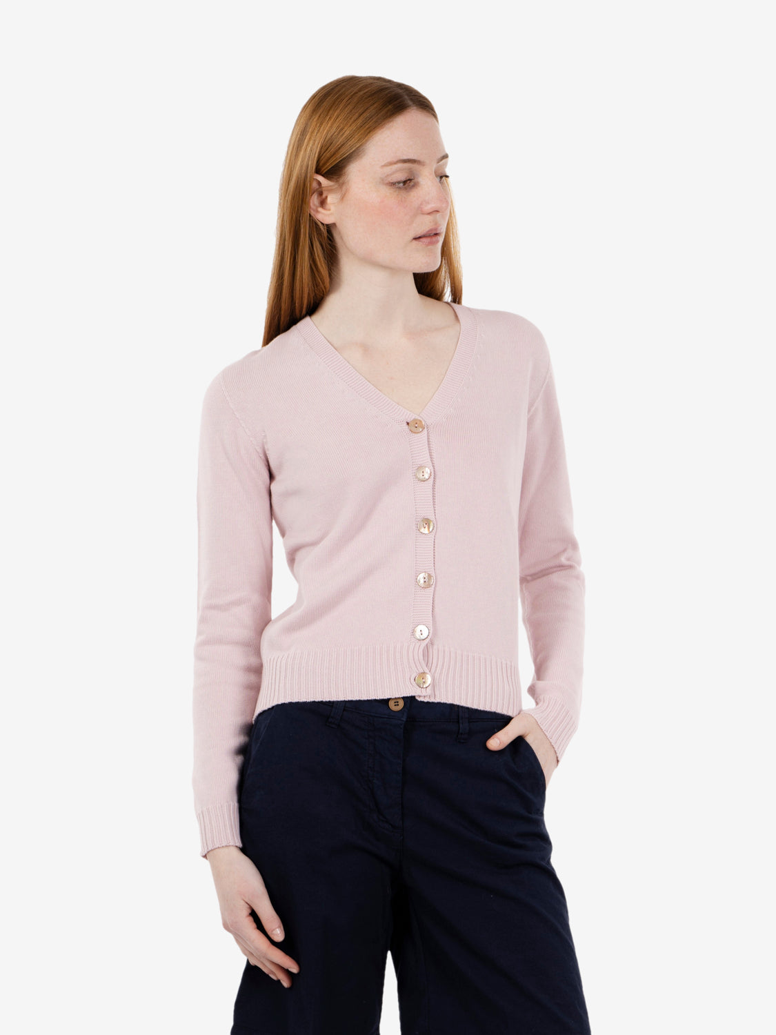 Cardigan cropped rosa