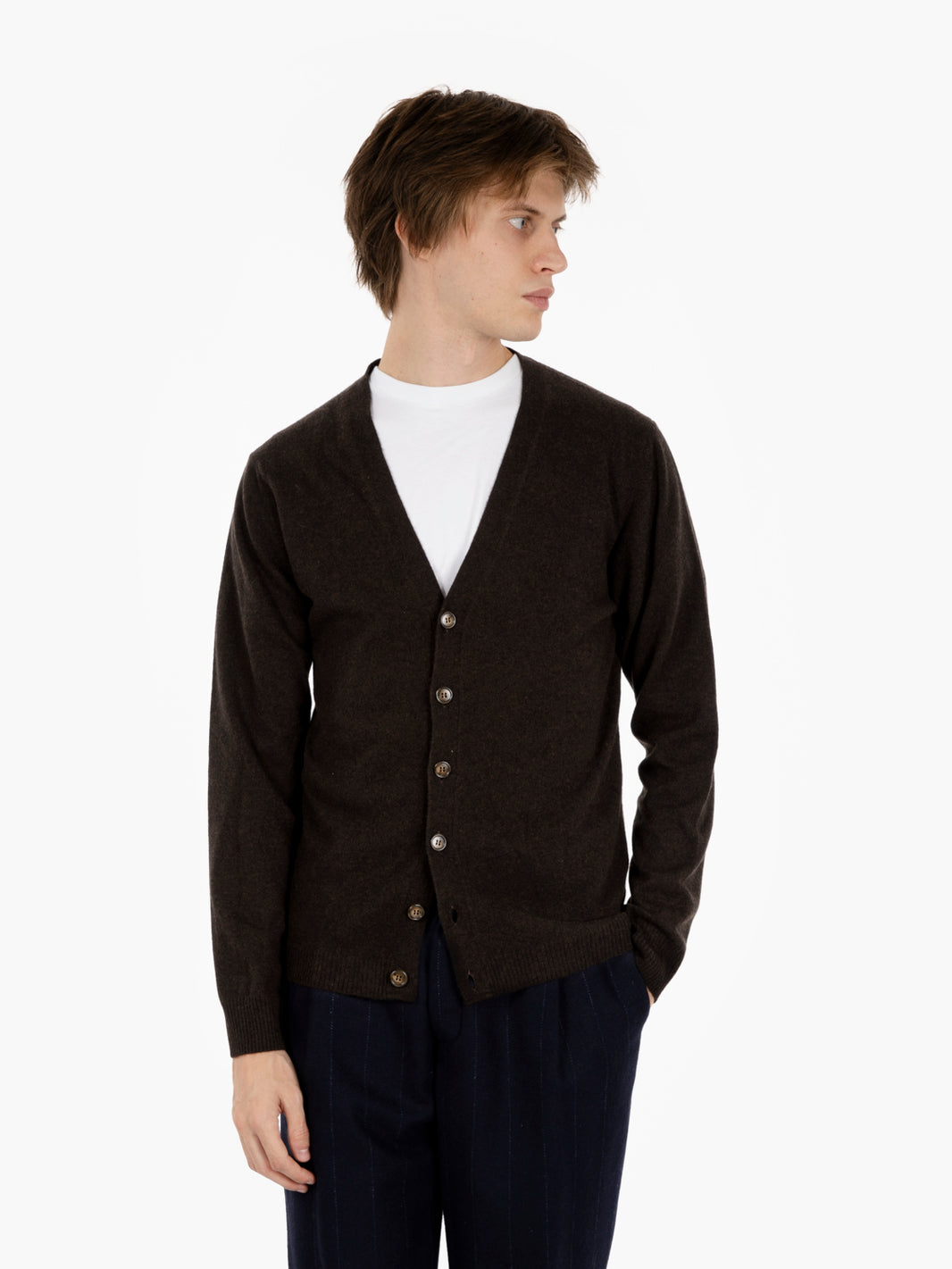 MERINO/CACHEMIRE SHAVED CARDIGAN WITH MORO BUTTONS DF0031_0033