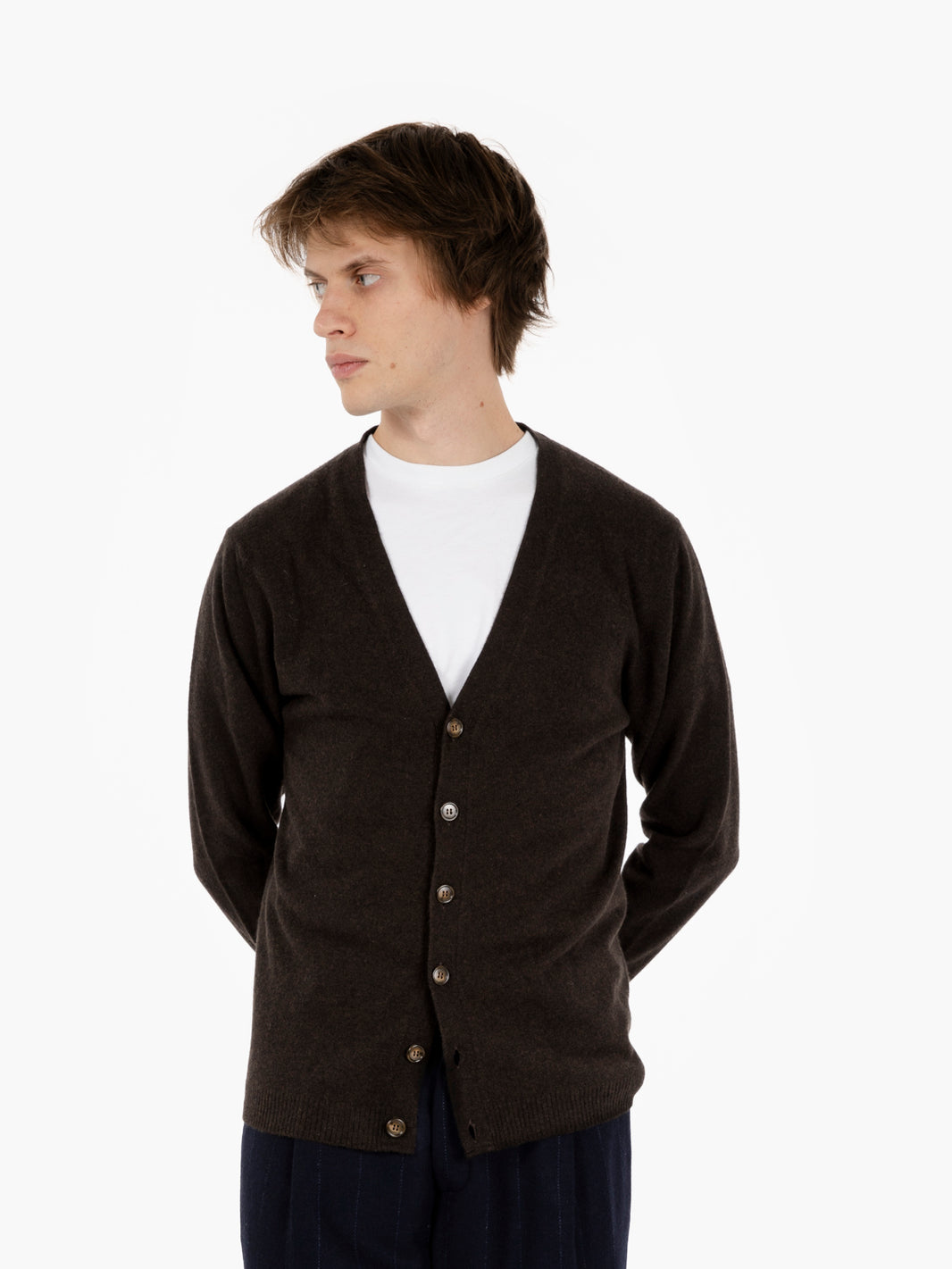 MERINO/CACHEMIRE SHAVED CARDIGAN WITH MORO BUTTONS DF0031_0033